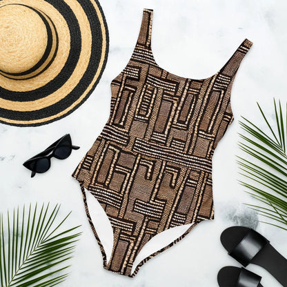 Malian Mud Cloth One-Piece Swimsuit - The Global Wanderer