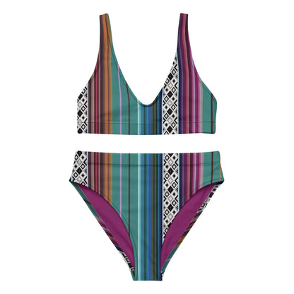 Mexican Aztec Recycled High-Waisted Bikini - The Global Wanderer