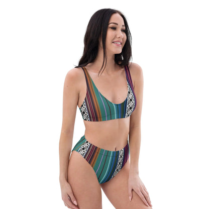 Mexican Aztec Recycled High-Waisted Bikini - The Global Wanderer