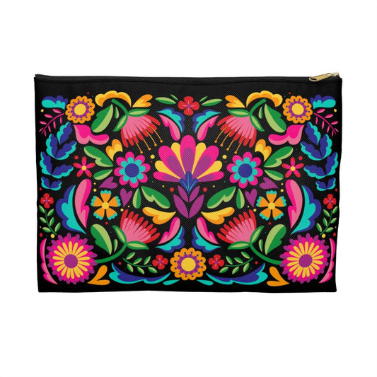Mexican Black Otomi Print Pouch - The Global Wanderer