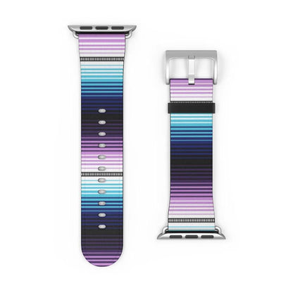 Mexican Blue-Purple Serape Watch Band - The Global Wanderer