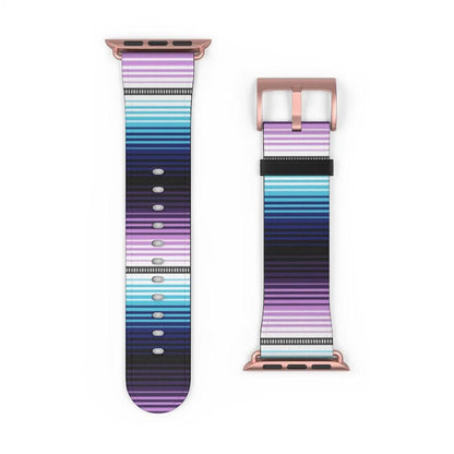 Mexican Blue-Purple Serape Watch Band - The Global Wanderer