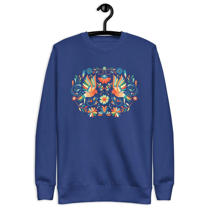 Mexican Otomi Print Fleece Sweatshirt - The Global Wanderer