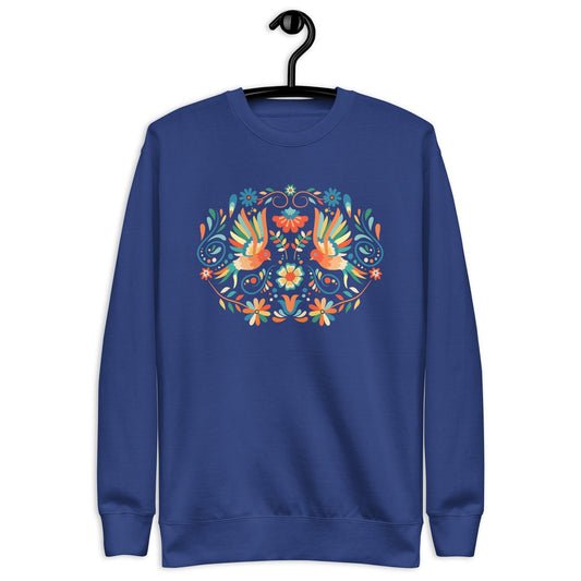 Mexican Otomi Print Fleece Sweatshirt - The Global Wanderer