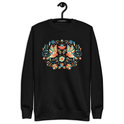 Mexican Otomi Print Fleece Sweatshirt - The Global Wanderer