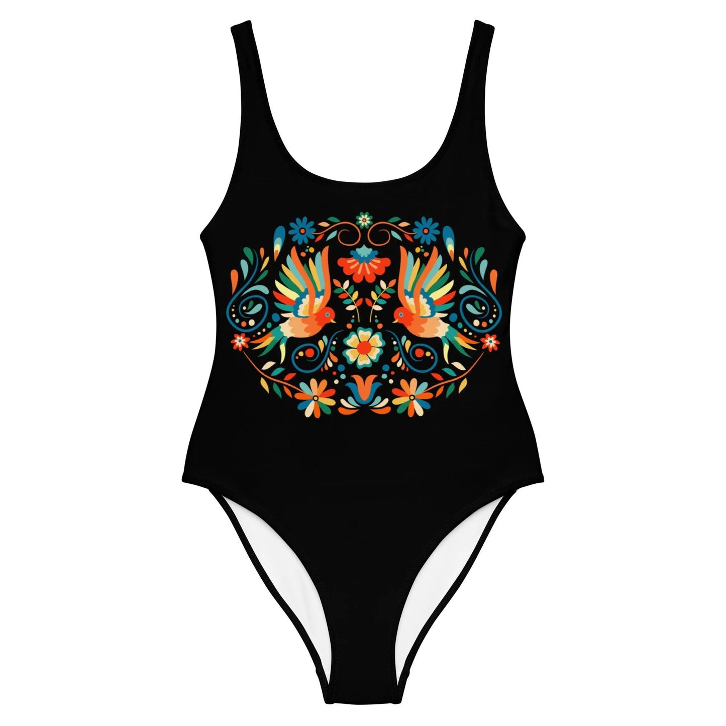 Mexican Otomi Print One-Piece Swimsuit - The Global Wanderer