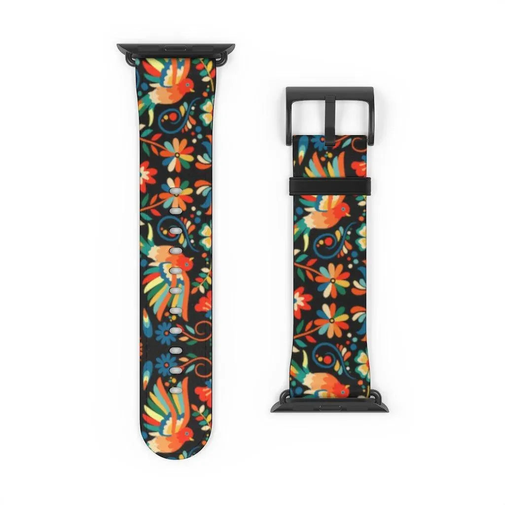 Mexican Otomi Print Watch Band - The Global Wanderer