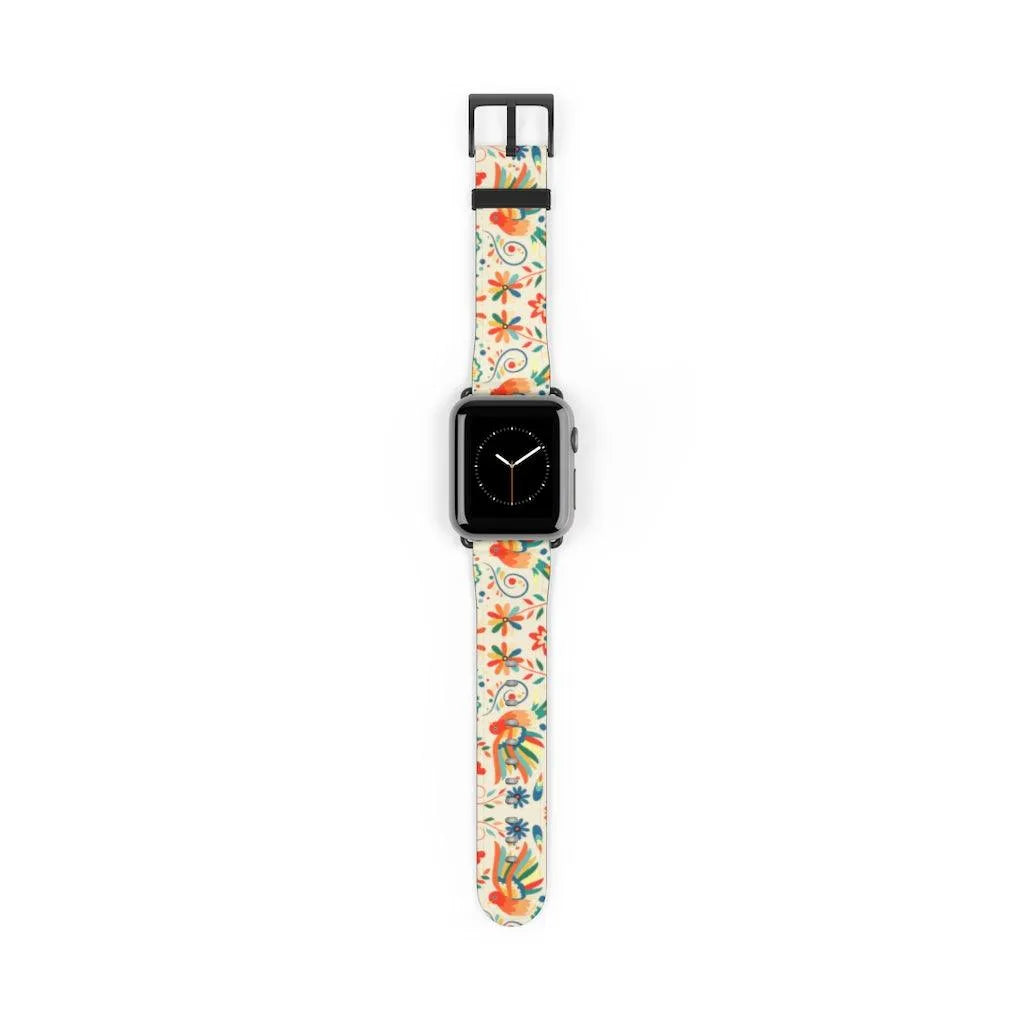 Mexican Otomi Print Watch Band - The Global Wanderer