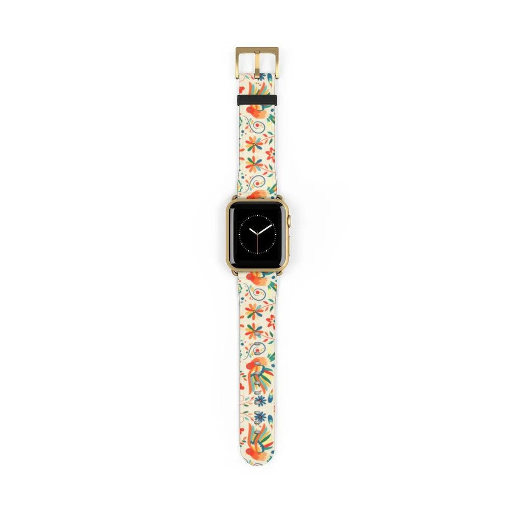 Mexican Otomi Print Watch Band - The Global Wanderer