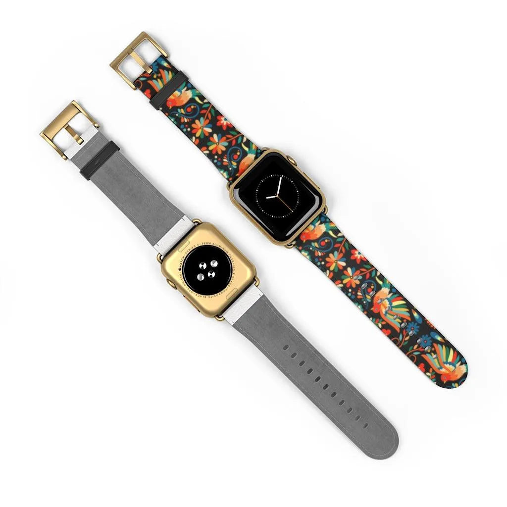 Mexican Otomi Print Watch Band - The Global Wanderer