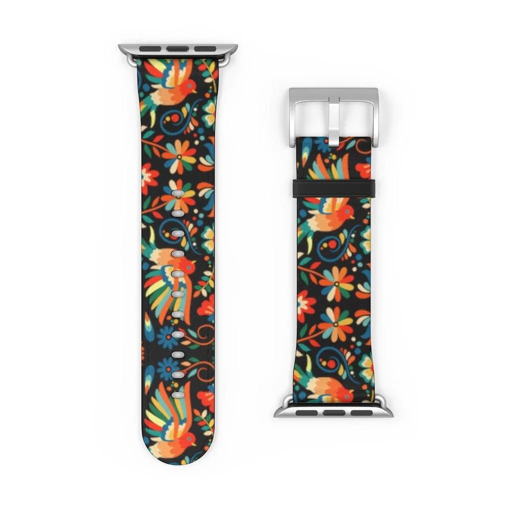 Mexican Otomi Print Watch Band - The Global Wanderer