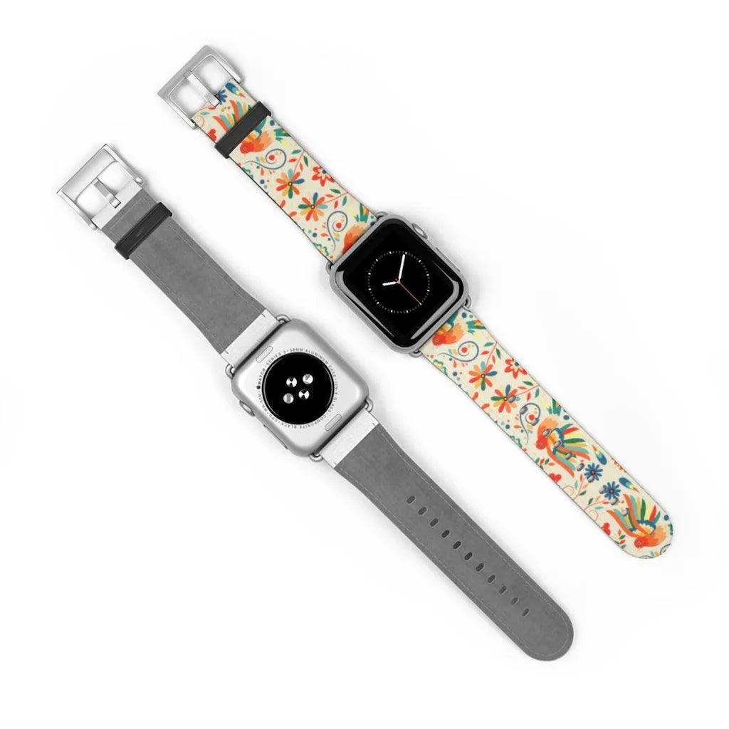 Mexican Otomi Print Watch Band - The Global Wanderer