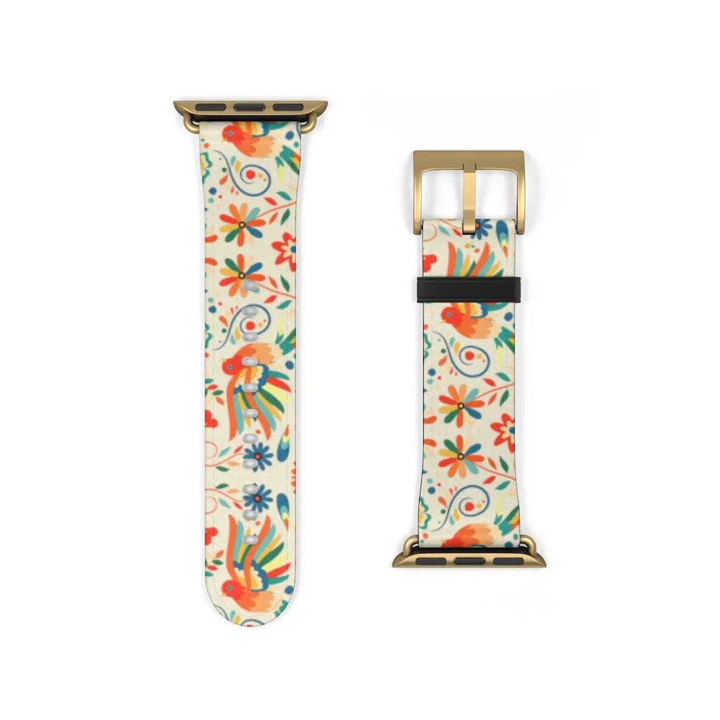 Mexican Otomi Print Watch Band - The Global Wanderer