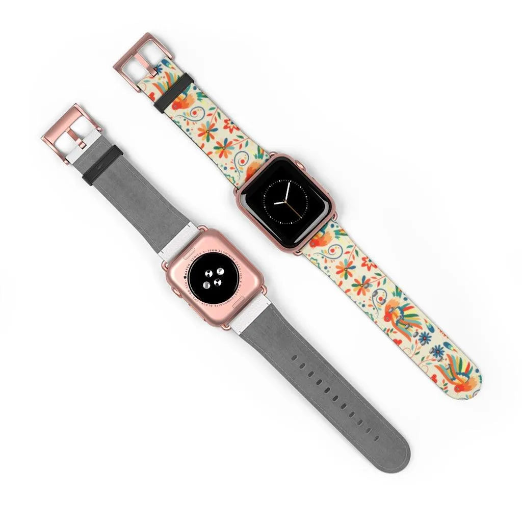 Mexican Otomi Print Watch Band - The Global Wanderer