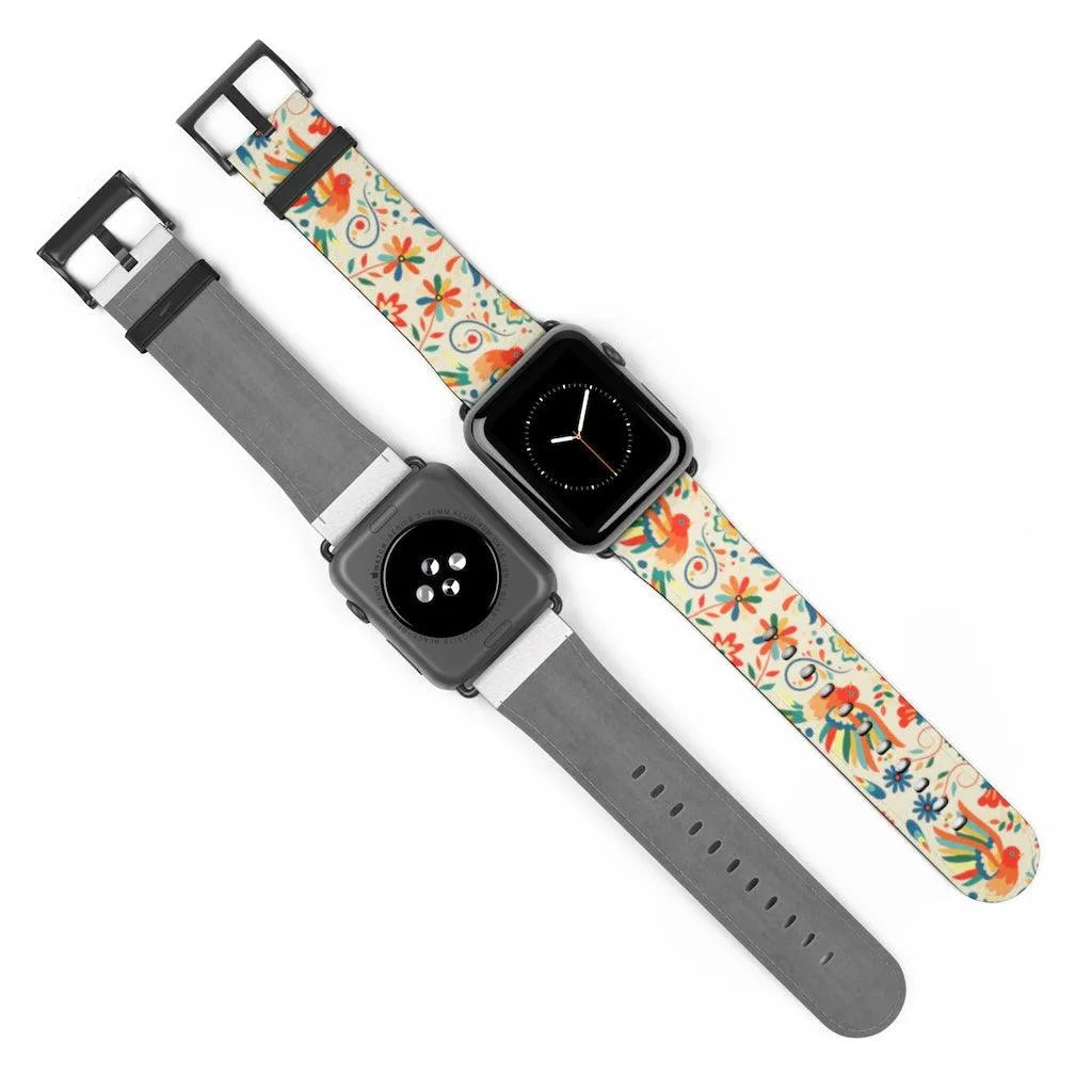 Mexican Otomi Print Watch Band - The Global Wanderer