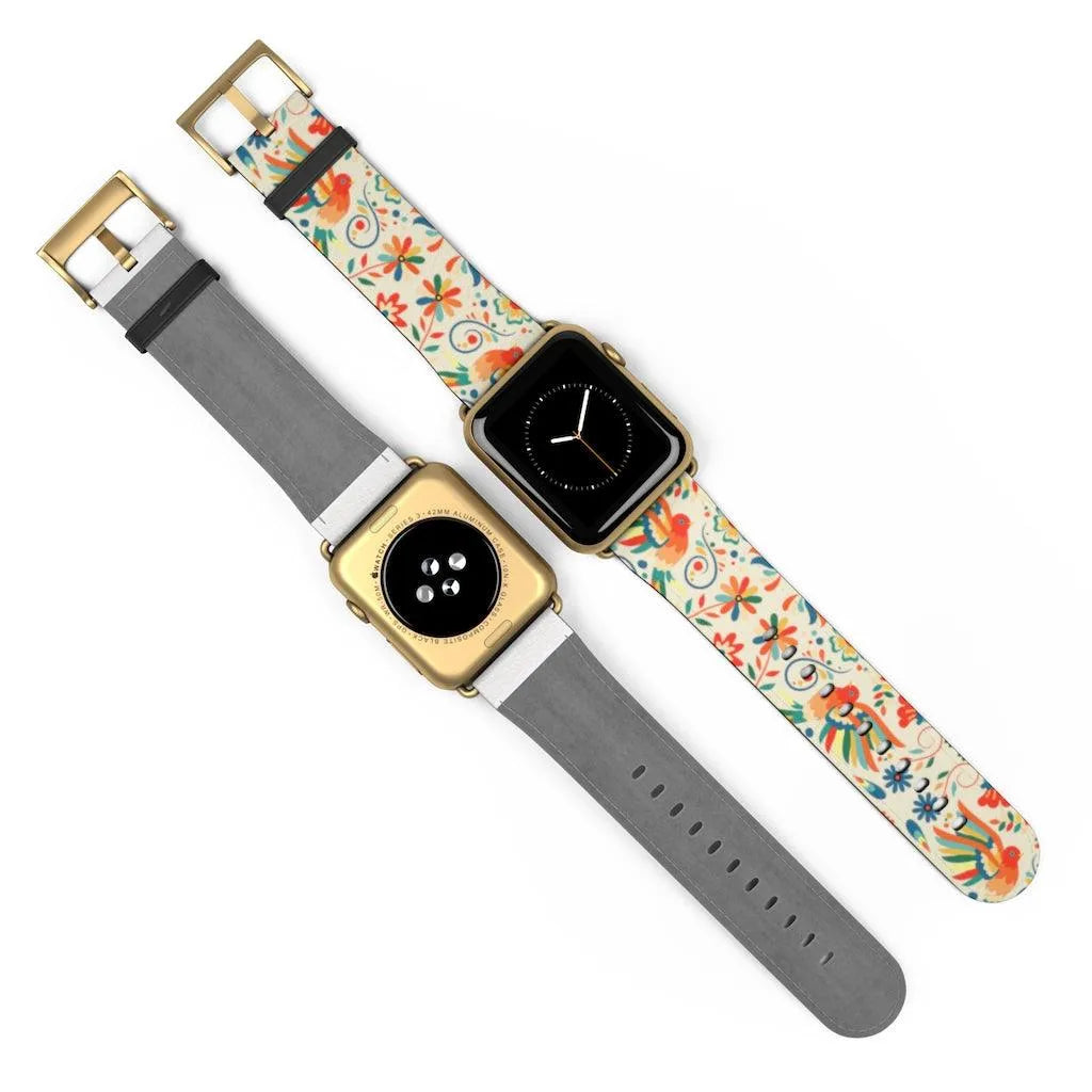 Mexican Otomi Print Watch Band - The Global Wanderer