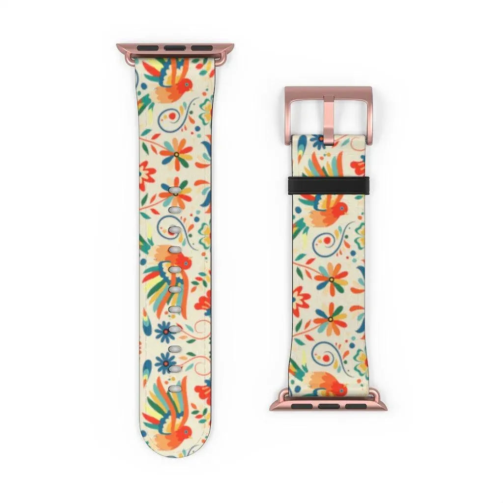 Mexican Otomi Print Watch Band - The Global Wanderer