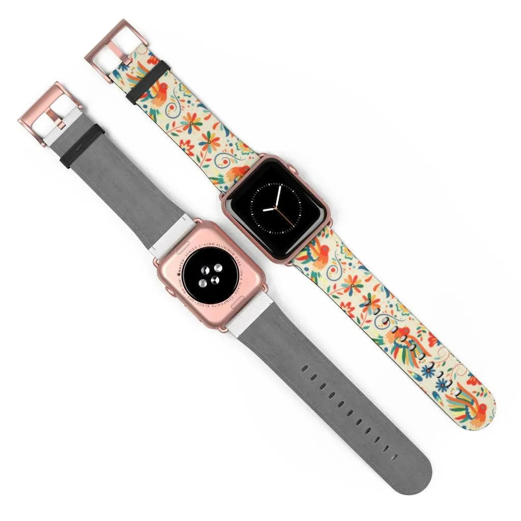 Mexican Otomi Print Watch Band - The Global Wanderer