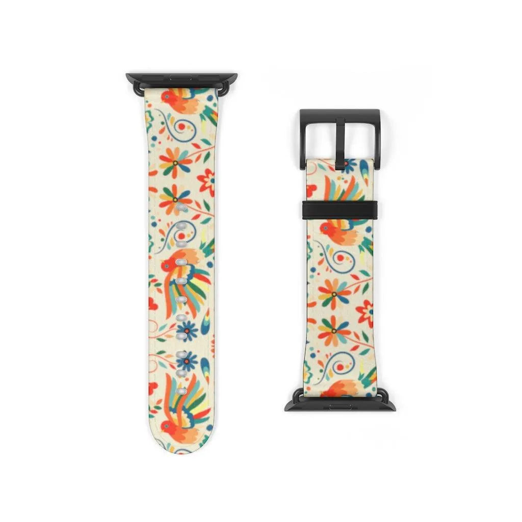 Mexican Otomi Print Watch Band - The Global Wanderer