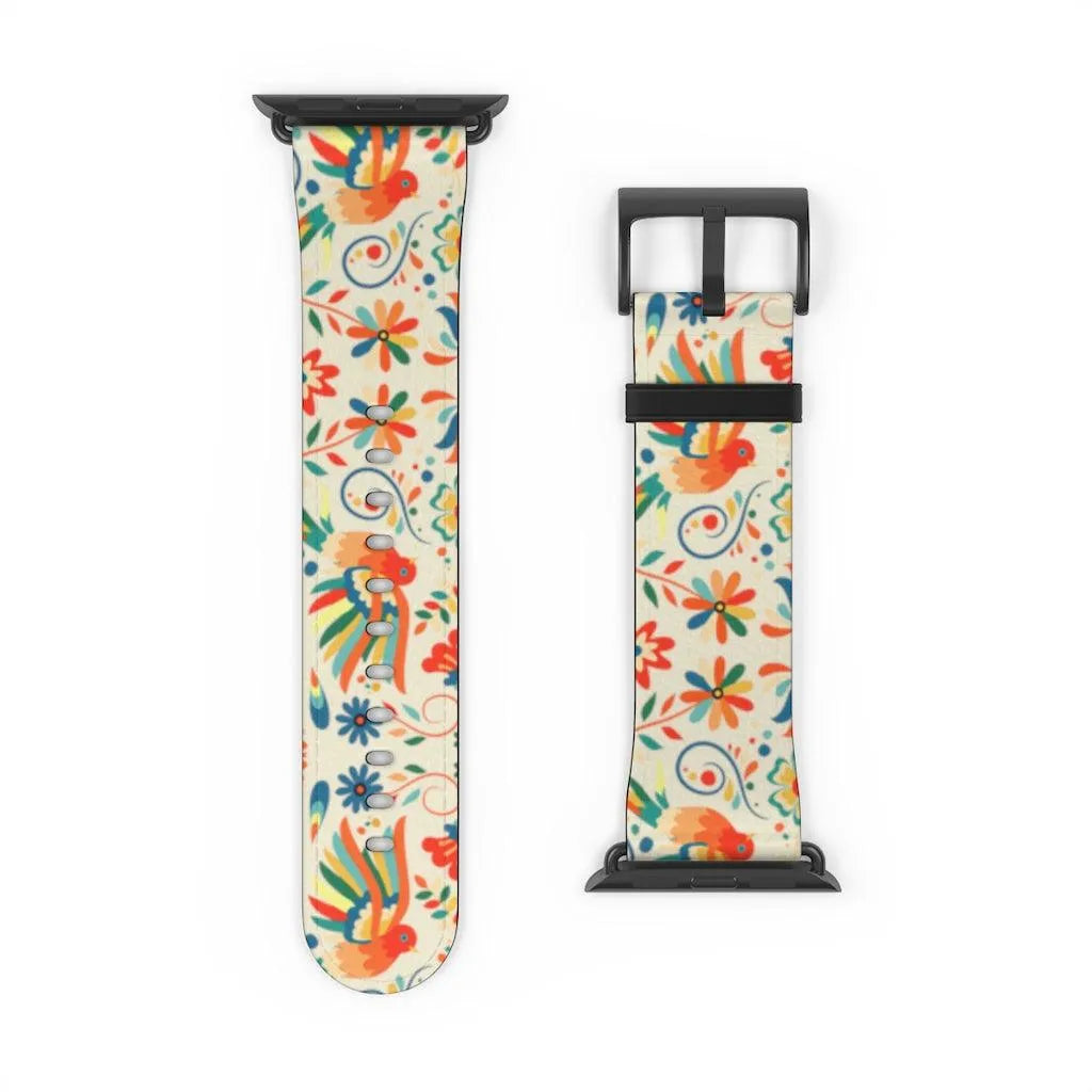 Mexican Otomi Print Watch Band - The Global Wanderer