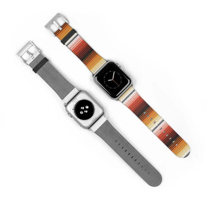 Mexican Red-Orange Serape Watch Band - The Global Wanderer