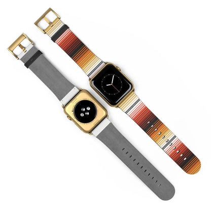 Mexican Red-Orange Serape Watch Band - The Global Wanderer