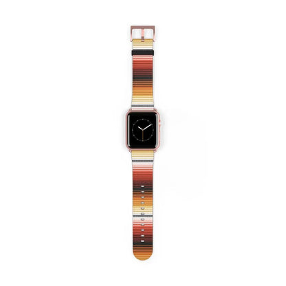 Mexican Red-Orange Serape Watch Band - The Global Wanderer