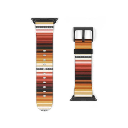 Mexican Red-Orange Serape Watch Band - The Global Wanderer