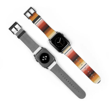 Mexican Red-Orange Serape Watch Band - The Global Wanderer