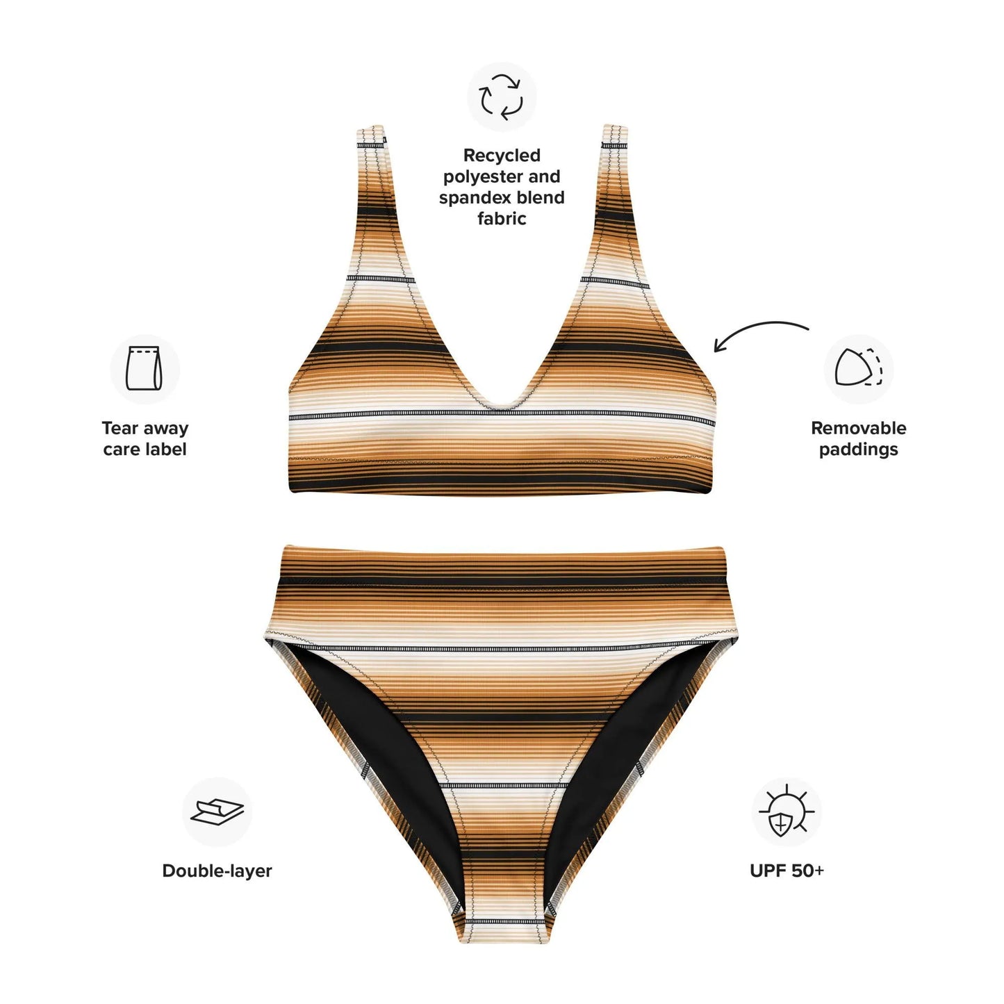 Mexican Serape Recycled High-Waisted Bikini - The Global Wanderer