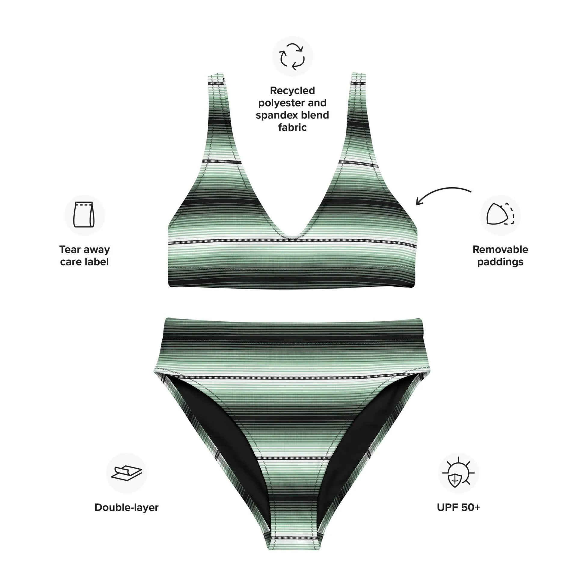 Mexican Serape Recycled High-Waisted Bikini - The Global Wanderer