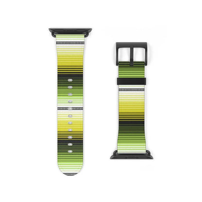 Mexican Yellow-Green Serape Watch Band - The Global Wanderer