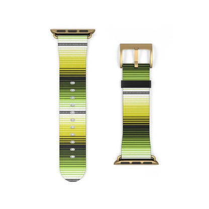 Mexican Yellow-Green Serape Watch Band - The Global Wanderer