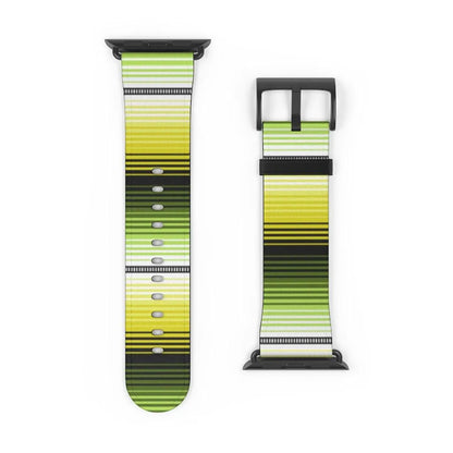 Mexican Yellow-Green Serape Watch Band - The Global Wanderer