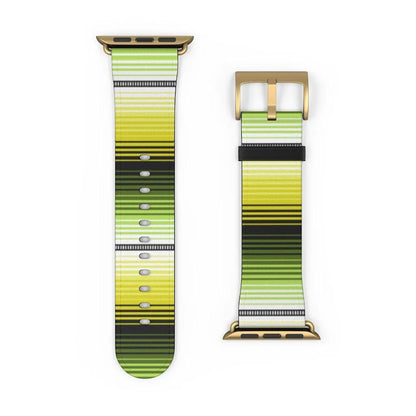 Mexican Yellow-Green Serape Watch Band - The Global Wanderer