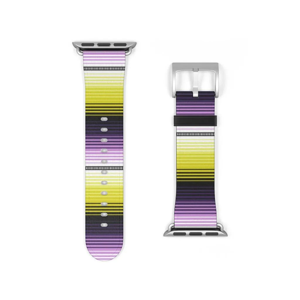 Mexican Yellow-Purple Serape Watch Band - The Global Wanderer