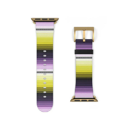 Mexican Yellow-Purple Serape Watch Band - The Global Wanderer