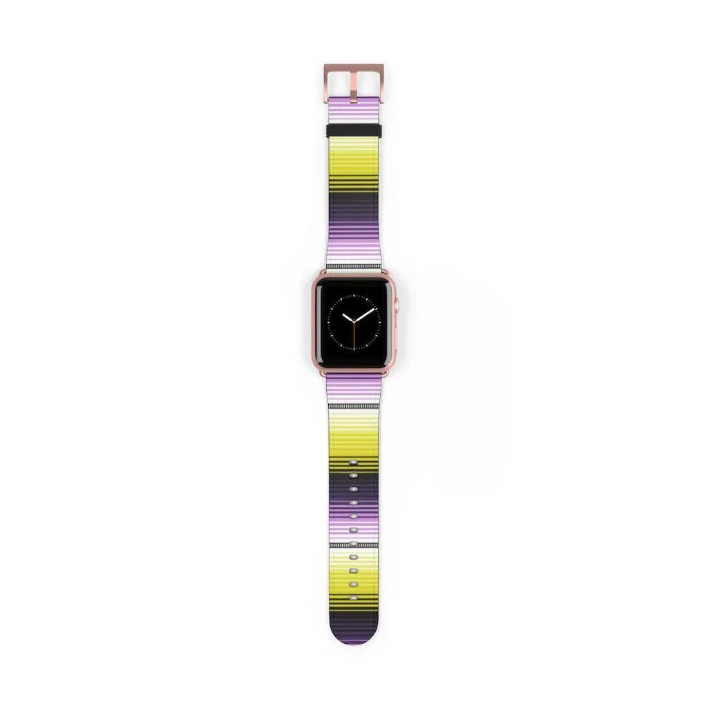 Mexican Yellow-Purple Serape Watch Band - The Global Wanderer