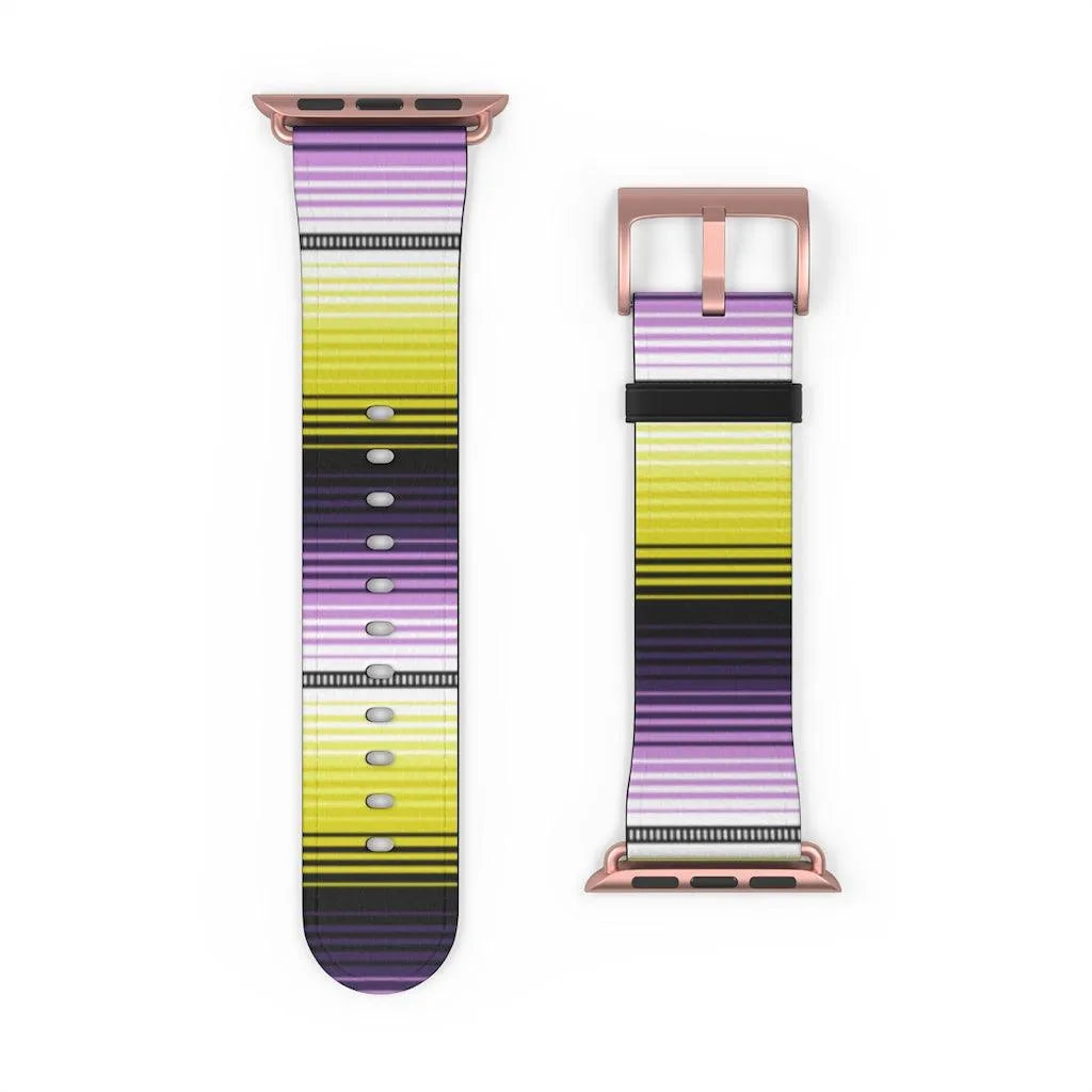 Mexican Yellow-Purple Serape Watch Band - The Global Wanderer