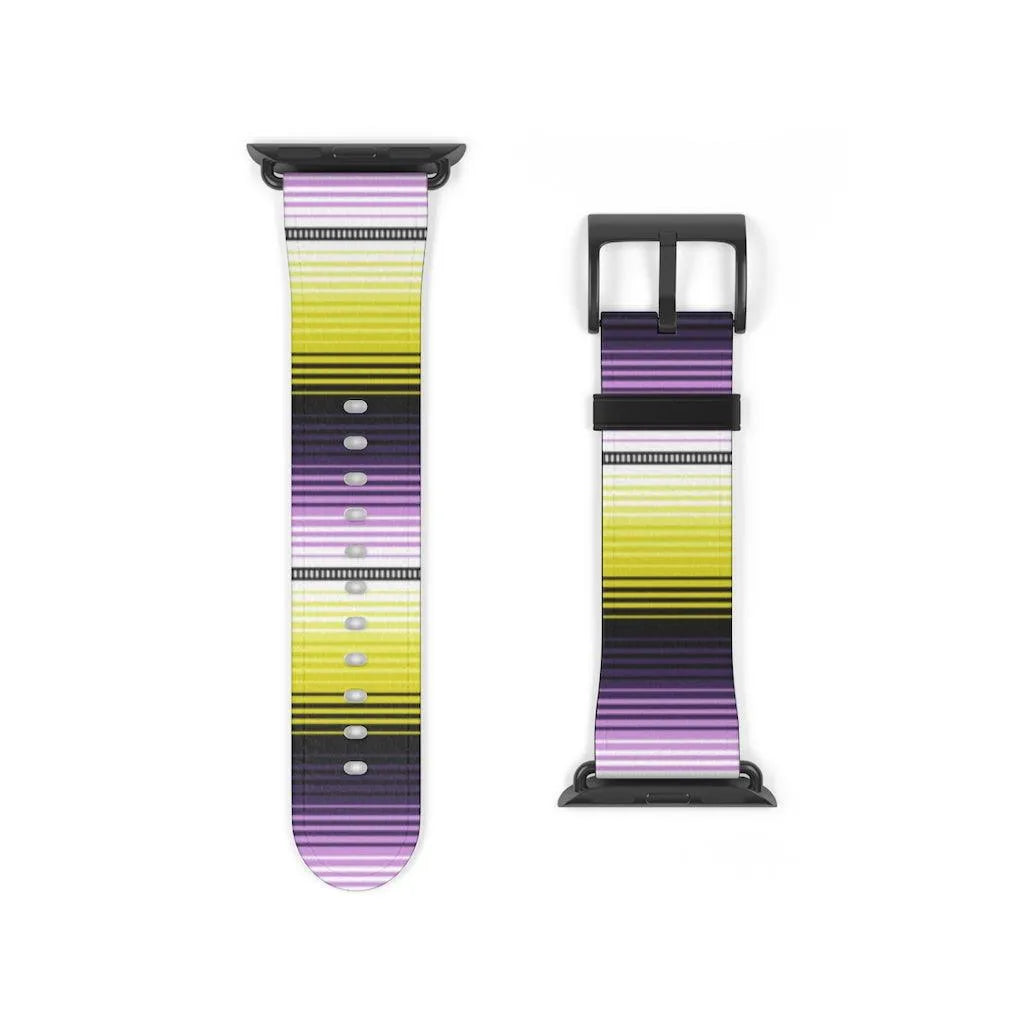 Mexican Yellow-Purple Serape Watch Band - The Global Wanderer