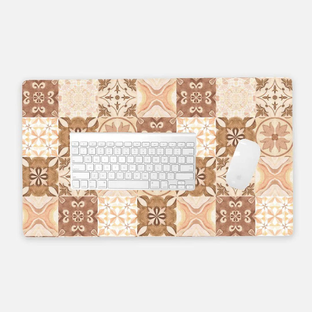 Moroccan Desert Tile Desk Mat - The Global Wanderer