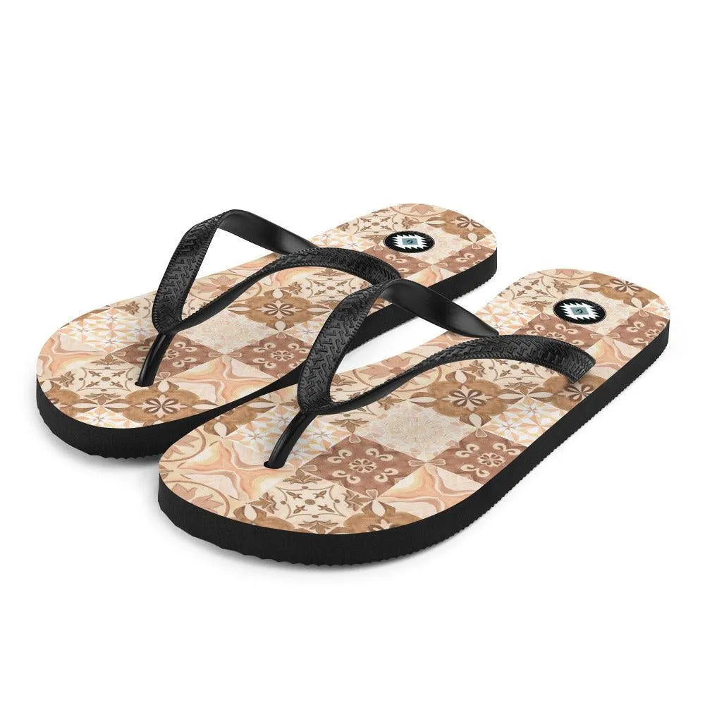 Moroccan Desert Tile Flip Flops - The Global Wanderer