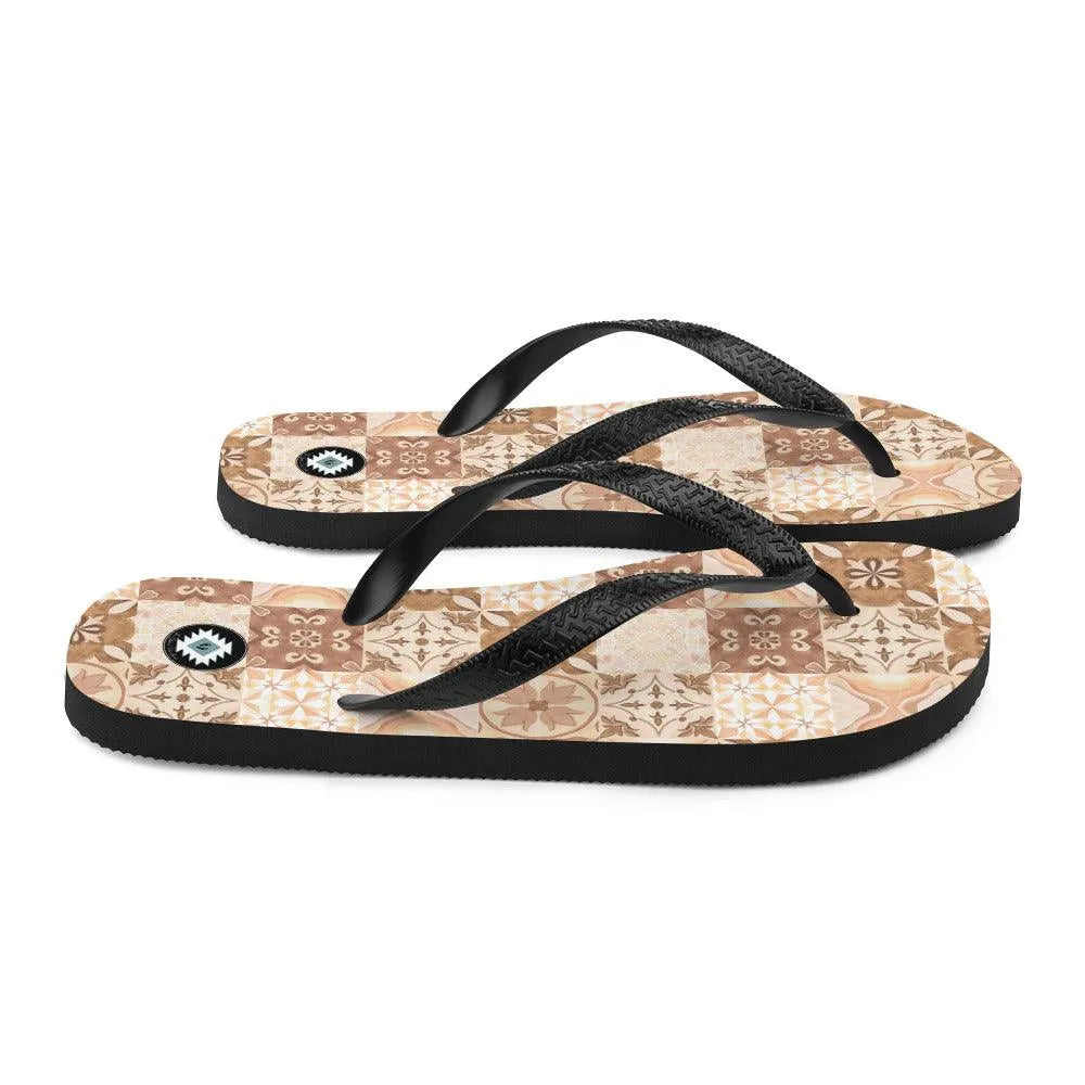 Moroccan Desert Tile Flip Flops - The Global Wanderer