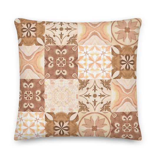 Moroccan Desert Tile Pillow - The Global Wanderer