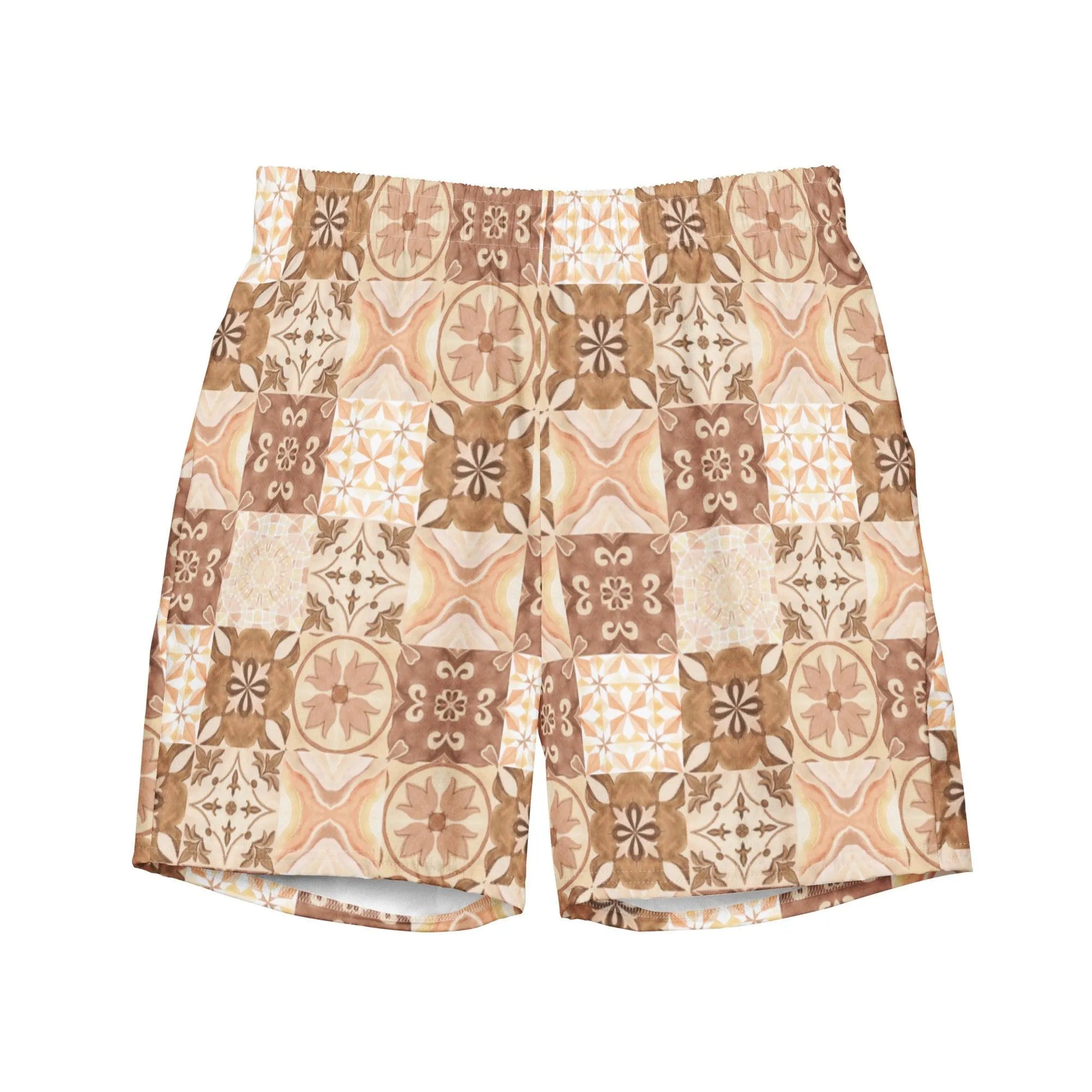 Moroccan Desert Tile Recycled Men's Swim Trunks - The Global Wanderer