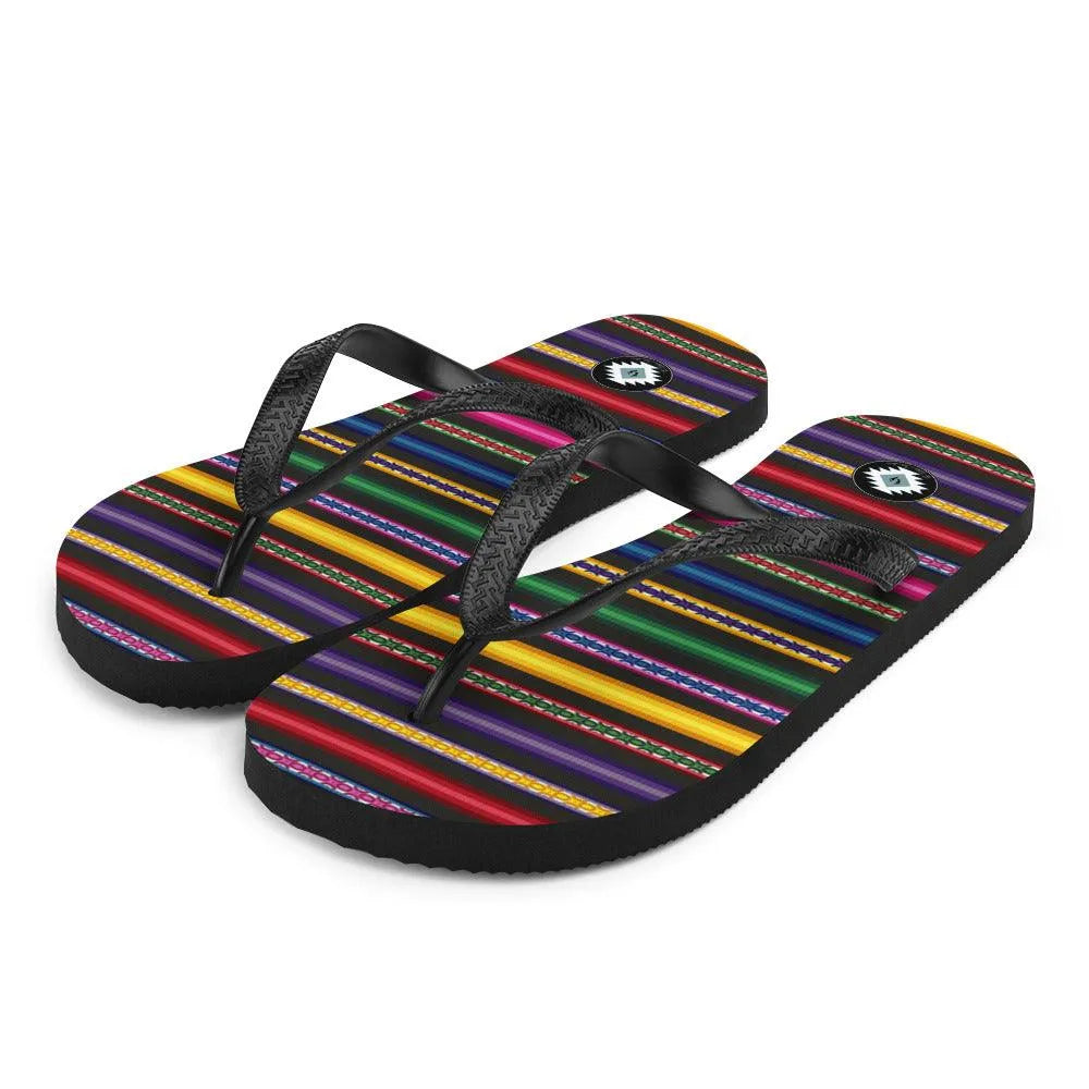 Peruvian Print Flip Flops - The Global Wanderer