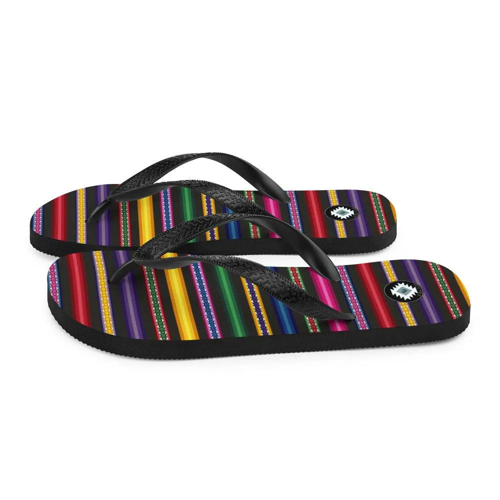 Peruvian Print Flip Flops - The Global Wanderer