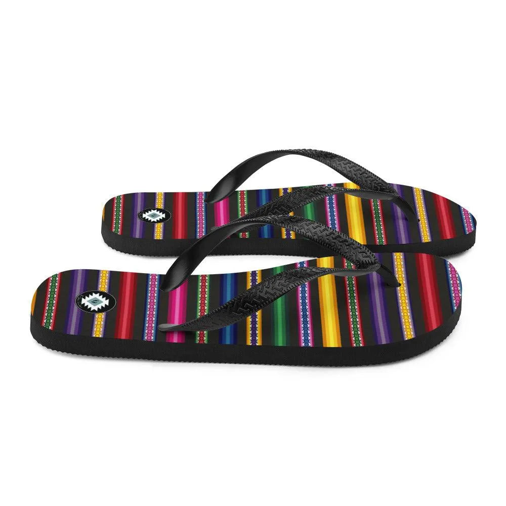 Peruvian Print Flip Flops - The Global Wanderer