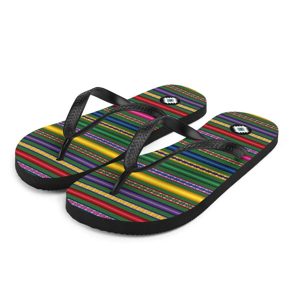 Peruvian Print Flip Flops - The Global Wanderer