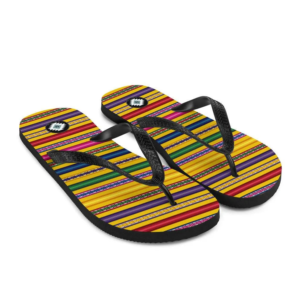 Peruvian Print Flip Flops - The Global Wanderer